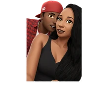 interracial couple in casual attire sticker