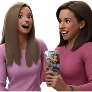 happy girls enjoying indoors sticker