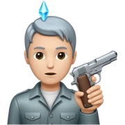 Pistol on head sticker