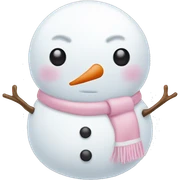 Cute white and light pink snowman sticker