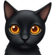 Black cat with orange eyes  sticker