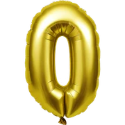 Foil balloon gold number 0 closed sticker