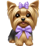 Yorkie with lavender bow sticker