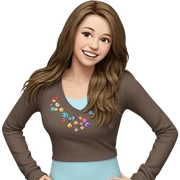 smiling girl with long hair sticker