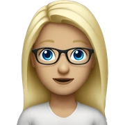 blonde blue eyes glasse sticker