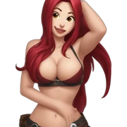 Katarina posing hand on boobs sfw sticker