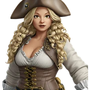blonde pirate girl with gloves sticker