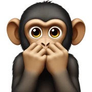 monkey peeking through fingers  sticker