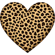 leopard print heart sticker