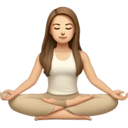 White Girl with brown hair doing padmasana in beige tones  sticker