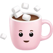 Light Pink mug of hot chocolate with marshmallows  sticker