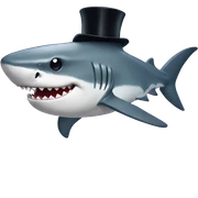 Shark with a top hat sticker