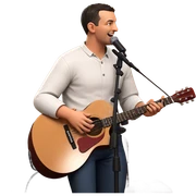 boy singing with guitar indoors sticker