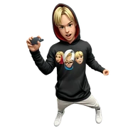 blonde boy in hoodie indoors sticker