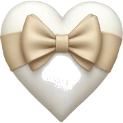 white heart with beige bow sticker