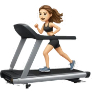 white girl with brown hair on treadmill sticker