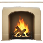 Beige fireplace sticker