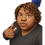 brown haired boy with jewelry sticker