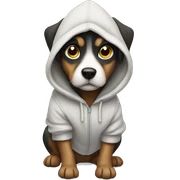 dog wearing a hoodie sticker