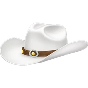 White cowgirl  hat sticker