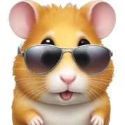 Hamster with sunglasses  sticker