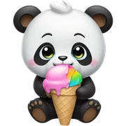 Panda eating ice cream sticker
