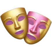 2 pink gold theatre masks sticker