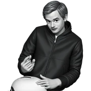 boy in monochrome jacket sticker