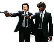 boys in suits with weapons sticker