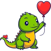 bearded dragon with heart balloon sticker
