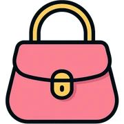pink designer purse icon sticker