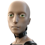 bald android sci-fi parody sticker