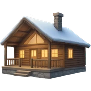 winter cabin sticker