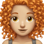 White girl with freckles with orange curly hair  sticker