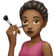 A girl doing her makeup sticker