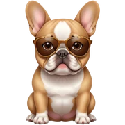 French bull dog with sunglasses sticker