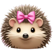 hedgehog with a pink bow sticker