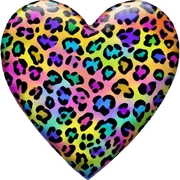 lisa frank rainbow leopard print heart sticker
