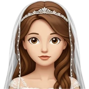 beautiful brown long hair bride with veil sticker