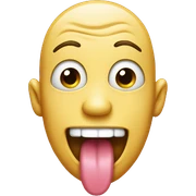 Emoji face sticking tongue out mockingly sticker