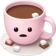 Light Pink mug of hot chocolate with marshmallows  sticker