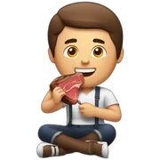 Guy eating steak sticker