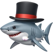 Shark with a top hat sticker