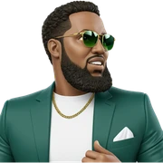 stylish male in green jacket sticker