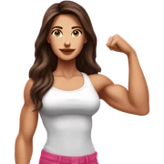 Beautyfull Brunette girl show biceps pink  sticker