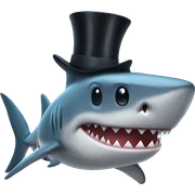Shark with a top hat sticker