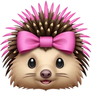 Puerco espin con un moño de color rosa en la cabeza  sticker