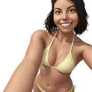 smiling girl at the beach sticker