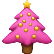 Pink Christmas tree sticker