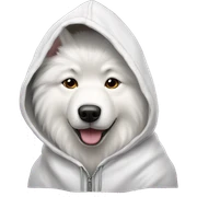 Samoyed wearing hoodie sticker